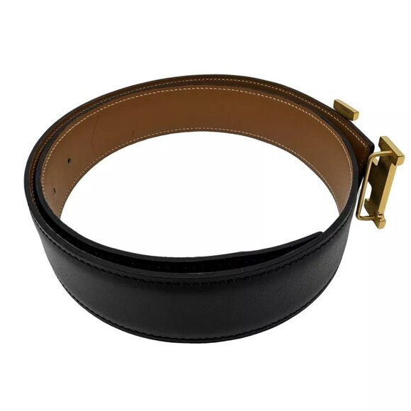 HERMES Constance H Buckle Belt 70 Circle In Y Black Leather - Picture 5 of 14